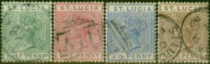 St Lucia 1883-85 Set of 4 to 4d SG31-34 Fine Used