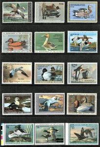 [st6004] USA Selection Duck Stamps (x15) mint never hinged 1983-1997