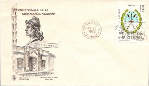 Argentina 1966 FDC - 150 Yrs Of Argentine Independence - Buenos Aires - J138