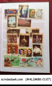 COLOURFUL COLLECTION OF CUBA STAMPS IN SMALL STOCK BOOK - 360 USED STAMPS