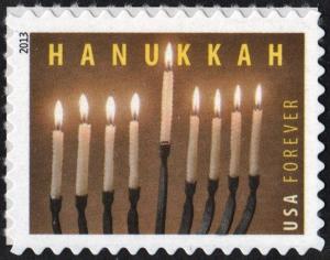 SC#4824 (46¢) Hanukkah Single (2013) SA