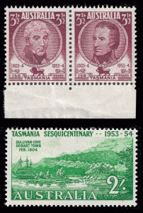 Australia 1953 Sesquicentenary of Tasmania Sc 264a, 265 Mint