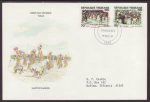 Togo Native Dances 1983 Typed FDC BIN