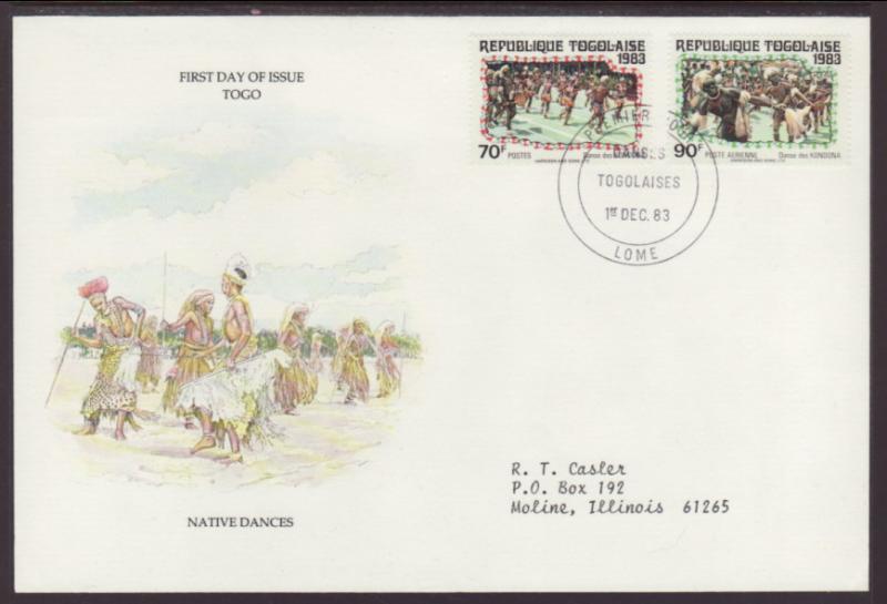 Togo Native Dances 1983 Typed FDC BIN