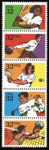 SC#2961-65 32¢ Recreational Sports Strip of Five (1995) MNH