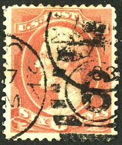 U.S. #208 USED REPAIRED THIN