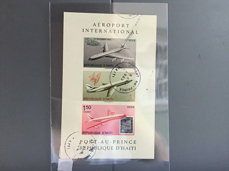 Republic D’Haiti Airport International cancelled stamps sheet  R27051