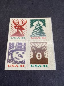 Scott #4211-14 Xmas Sweater 41cents-Booklet Block Of 4-MNH-2007-US