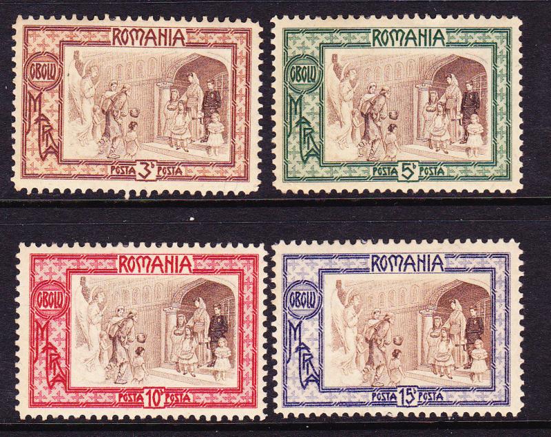 ROMANIA  1907  WELFARE FUND SET 4  MH  SG 528/31