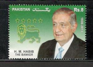 Pakistan 2014 H. M. Habib - The Banker Lion Famous People MNH # 4202