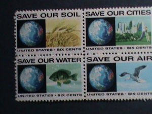 UNITED STATES-1970-SC#1413a  ANTI-POLLUTION  -MNH BLOCK  -WE SHIP TO WORLD WIDE