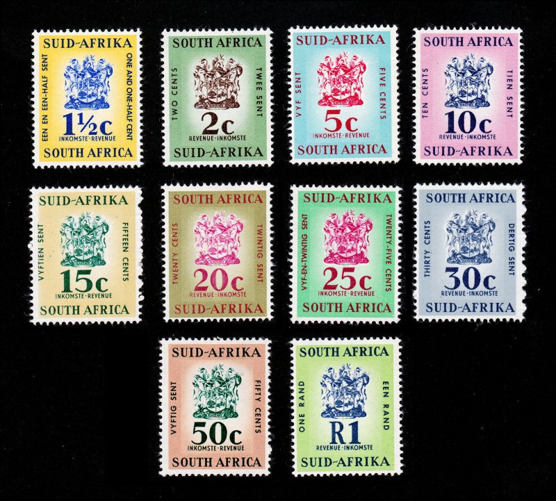 SOUTH AFRICA / SUID-AFRIKA - REVENUE STAMPS (10) MNH-OG 1961-68