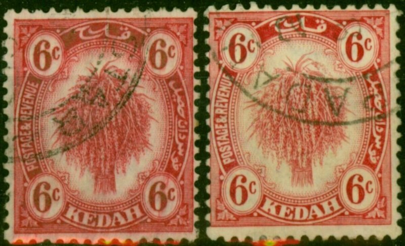 Kedah 1926-40 6c Both Shades SG56 & 56a Fine Used