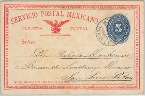 58633 - MEXICO - POSTAL HISTORY: STATIONERY CARD to SNT LOUIS, USA 1891