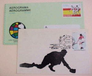 cuba  air letter soccer mint also baseball fdc 1960's