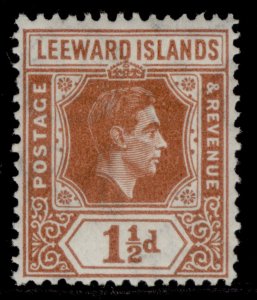 LEEWARD ISLANDS GVI SG101, 1½d chestnut, LH MINT. 