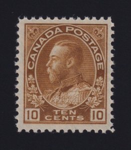 Canada Sc #118 (1911-25) 10c bistre brown Admiral Mint VF LH