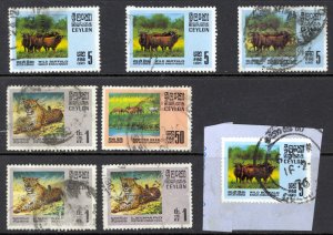 Ceylon Sc# 439-442 Used lot/8 1970 Wildlife Conservation