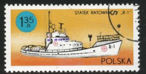 Poland Scott 1783 Used  1971 Rescue ship stamp CTO