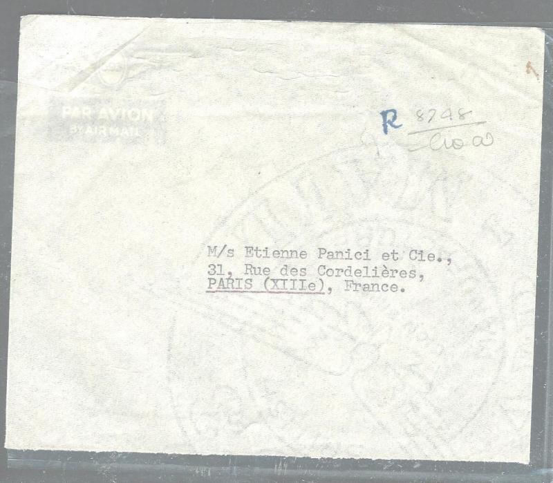 INDIA (P2903B) PORTUGUESE GOA RE A/M COVER TO FRANCE