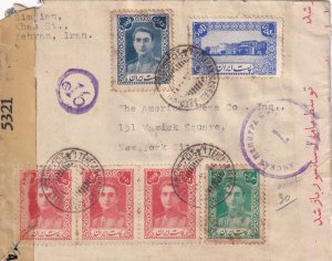 1943 Tehran, Iran to New York, NY tripled censored. Back stamped Baghdad (C5869)