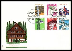 Switzerland 558-562,564-568 Set of Two U/A FDC