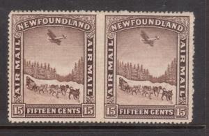 Newfoundland #C6a Very Fine Mint Lightly Hinged Imperf Pair