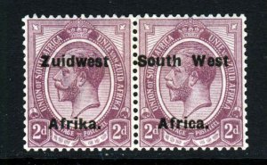 SOUTH WEST AFRICA KG V 1924 Overprinted 2d Dull Purple A PAIR SG 31 MNH