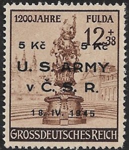 US ARMY IN CZECHOSLOVAKIA 1945 Private Contemporary Issue on Germany Stamp