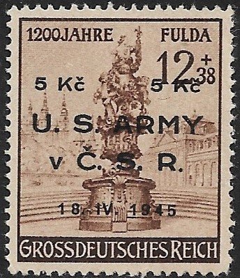 US ARMY IN CZECHOSLOVAKIA 1945 Private Contemporary Issue on Germany Stamp