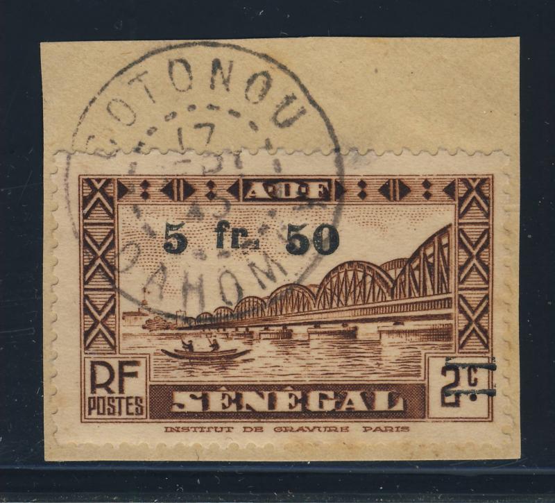 SENEGAL / DAHOMEY - 1945 CAD DE COTONOU SUR Yv.192 5fr50/2c DU SÉNÉGAL