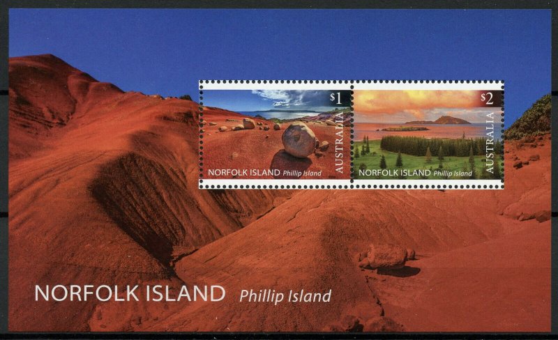 Norfolk Island 2019 MNH Phillip Island Landscapes 2v M/S Trees Tourism Stamps