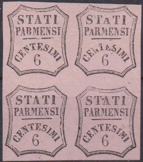 Parma #PR1 VF Unused Signed Block Of 4 CV $8400.00 (B4241)