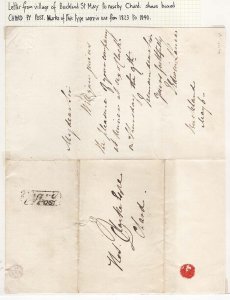 GB 1823 to 1840 Fine EL with neat boxed 'Chard PY Post' Whitney type AA