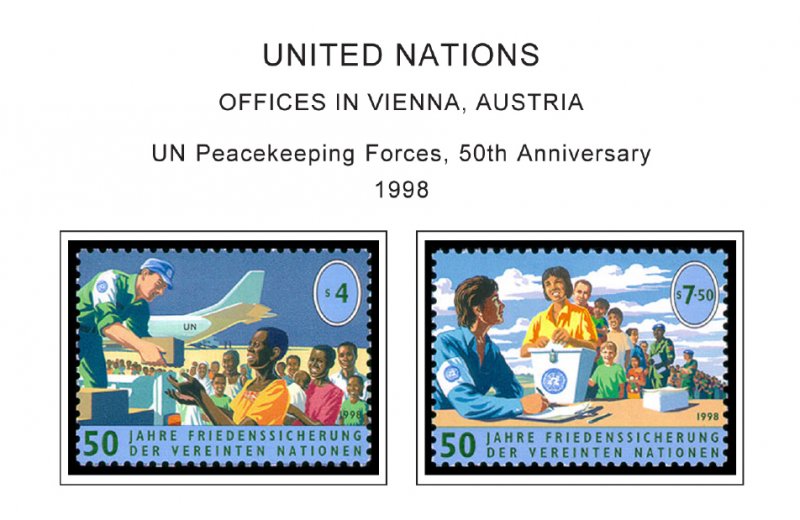 COLOR PRINTED UN - VIENNA 1979-2010 STAMP ALBUM PAGES (105 illustrated pages)