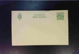 Denmark 5 Ore Postal Card w/ SB Ovpt Unsued / Top Bend / Creased - Z1848