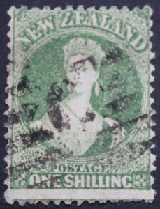 New Zealand 1871 QV One Shilling SG 125 used