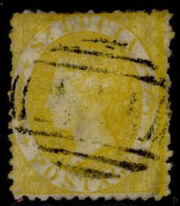 ST. LUCIA QV SG12, 4d yellow, USED. Cat £50.