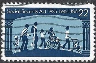 United States #2153 22¢ Social Security Act (1985). Used.