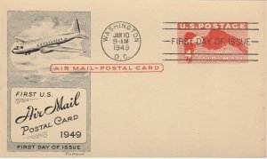 Scott# UXC1 UPSS#SA1 Fleetwood FDC US Airmail Postal Card.