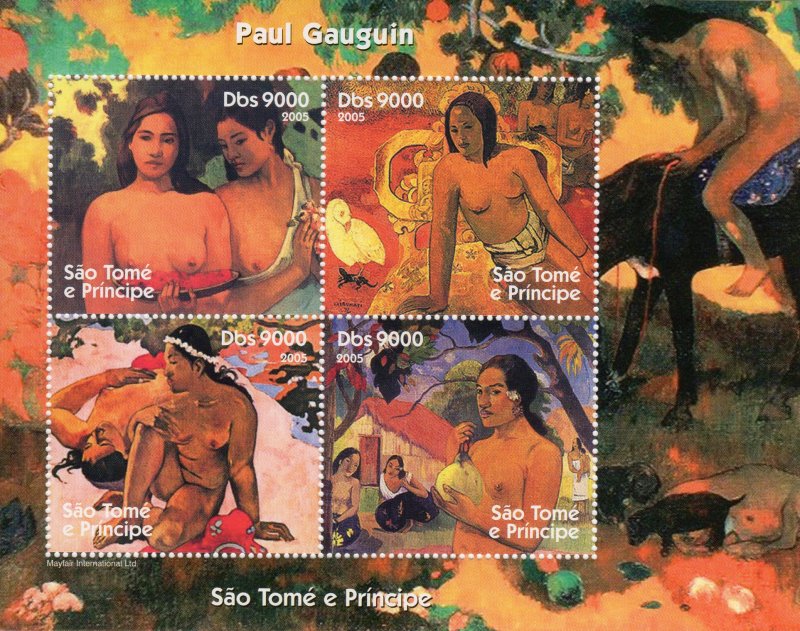Sao Tome and Principe 2005 PAUL GAUGUIN FAMOUS PAINTINGS Sheetlet (4) Perf.MNH