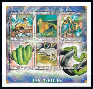 [76132] Mali 1999 Reptiles Amphibians Snake Frog Sheet of 6 MNH