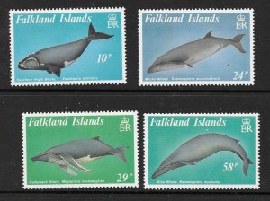 FALKLAND ISLANDS SG583/6 1989 WHALES   MNH