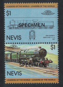 Nevis Locomotive 'King George V' 1927 SPECIMEN 1985 MNH SG#146-147