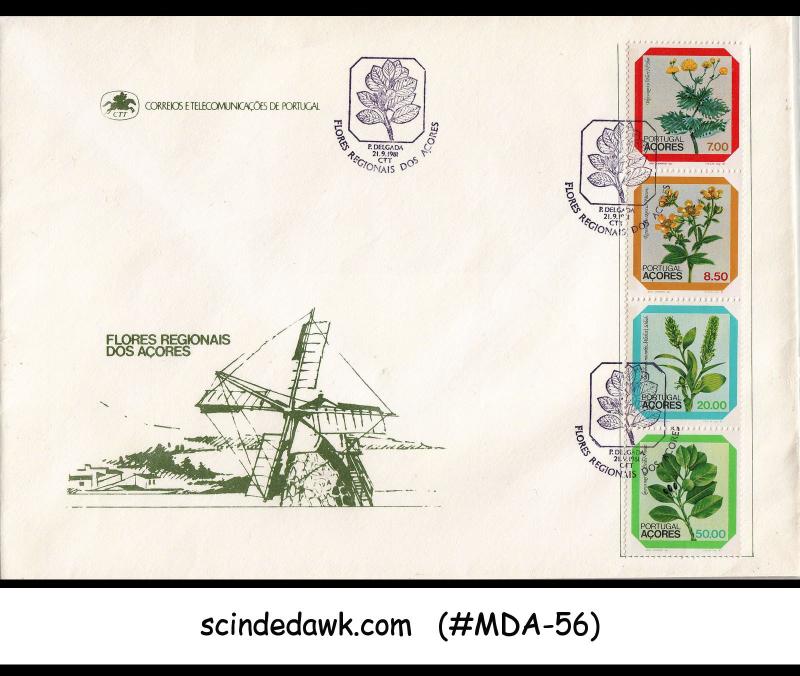 PORTUGAL AZORES - 1981 REGIONAL FLOWERS IN AZORES - 4V - FDC