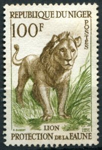 Niger Sc#102 Used, 100fr bis & yel grn, Protection of Fauna 1959-1962 (1960)