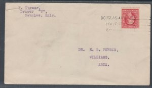 US Sc 375 on 1910 cover Douglas AZ straight line cancel