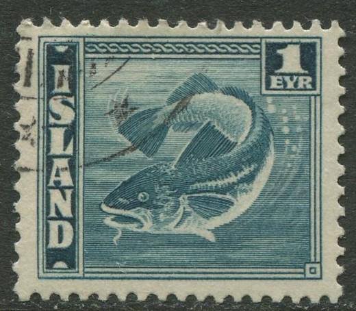 Iceland - Scott 217a - General Issue -1939 - VFU - Single 1e Stamp