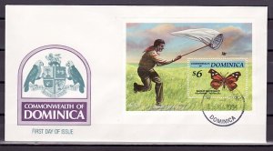 Dominica, Scott cat. 1655. Butterfly s/sht. Scout in Selvage. First Day Cover. ^