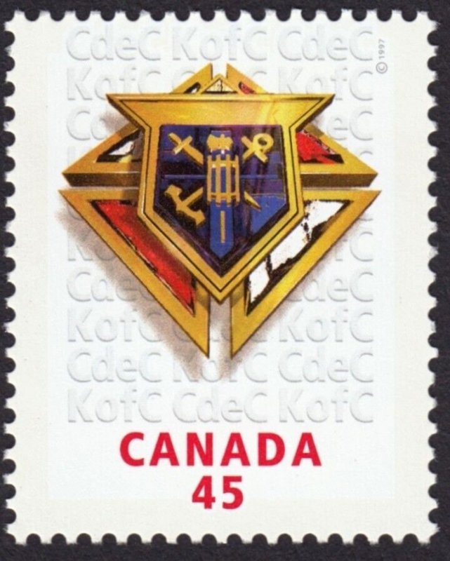 KNIGHT OF COLUMBUS = Sheet of 25 stamps Canada 1997 #1656 MNH
